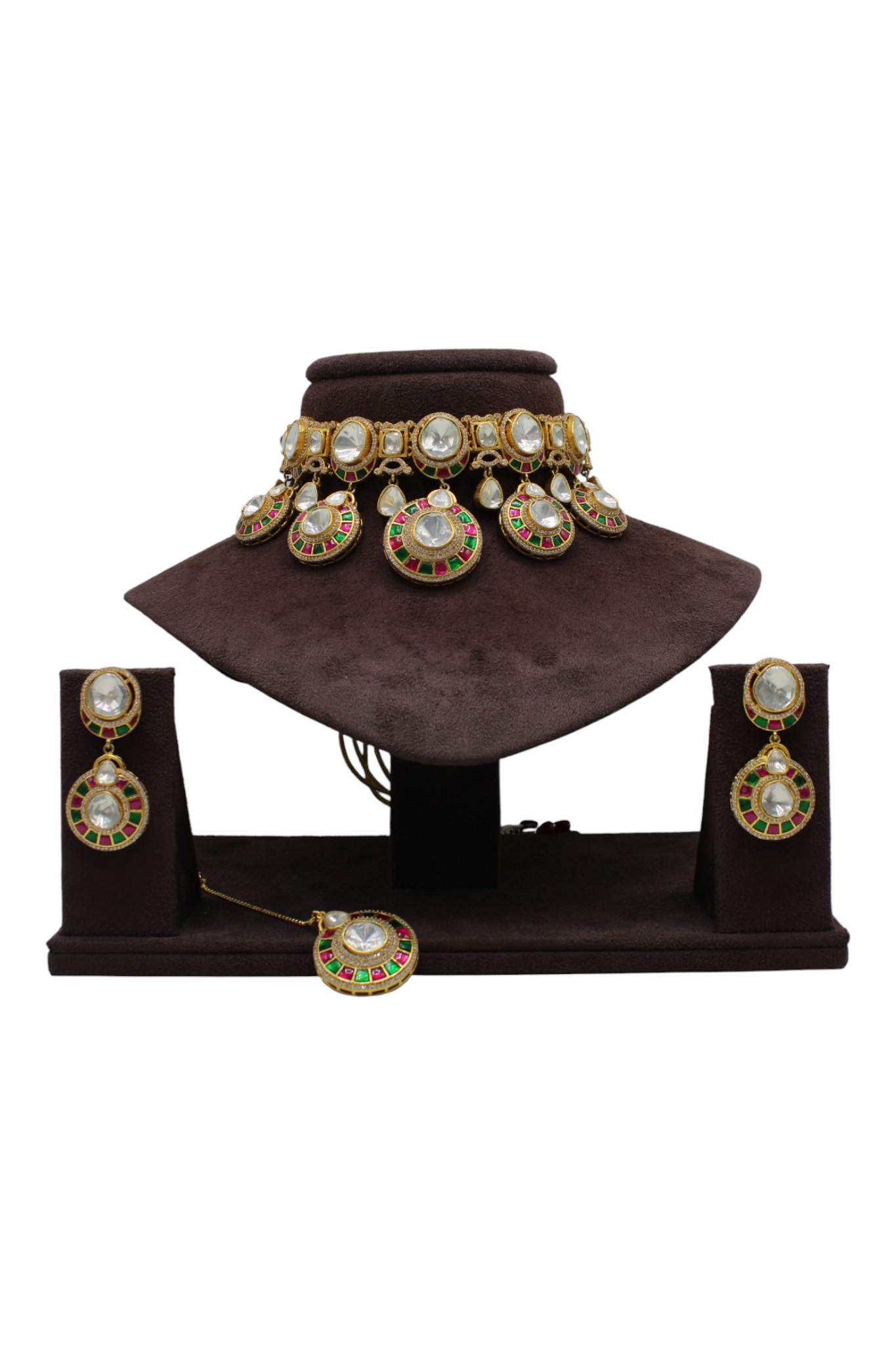 Elegant Traditional Jewelry Set with Colorful Accents