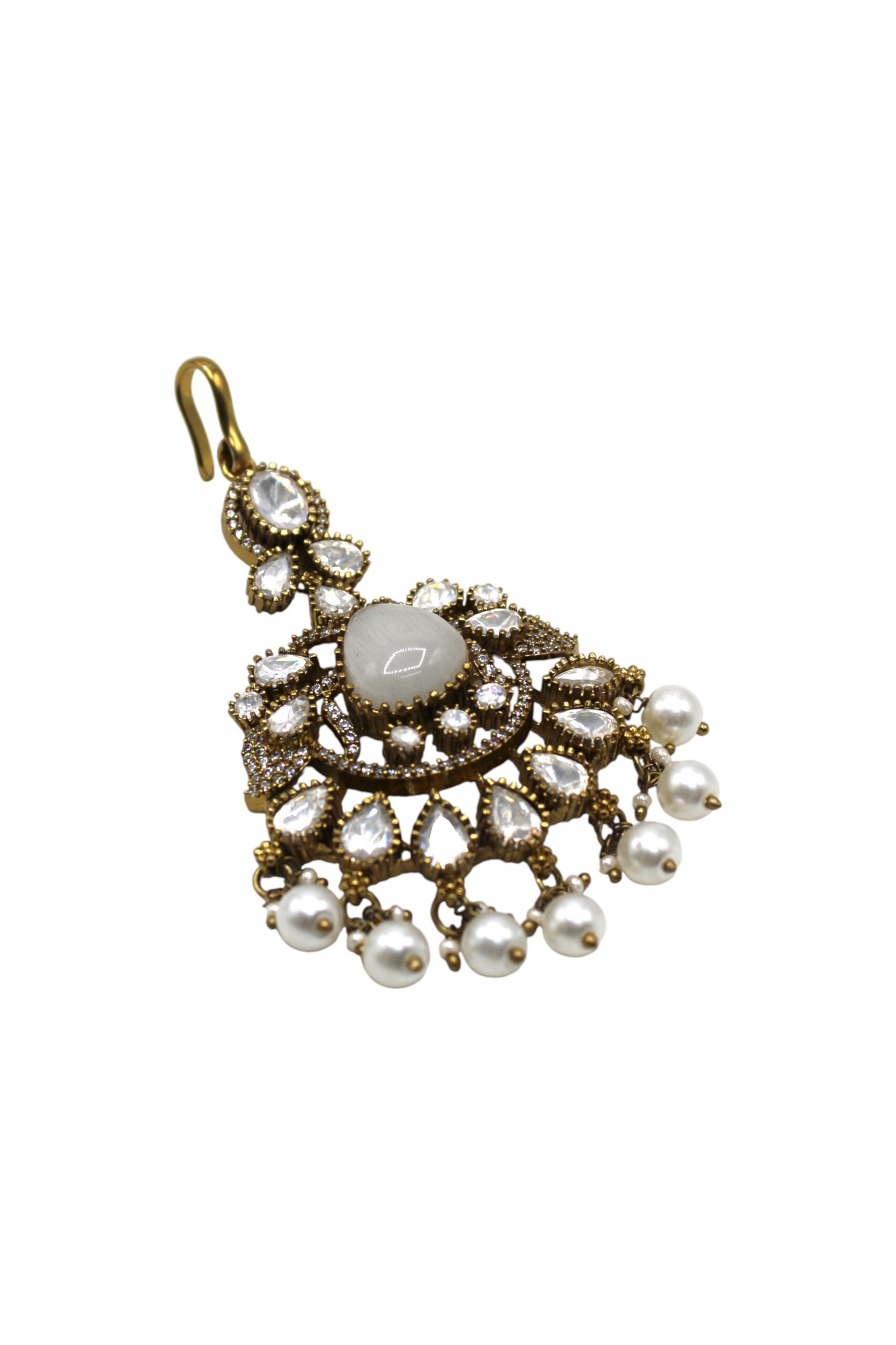 Elegant Vintage-Inspired Pearl and Stone Pendant