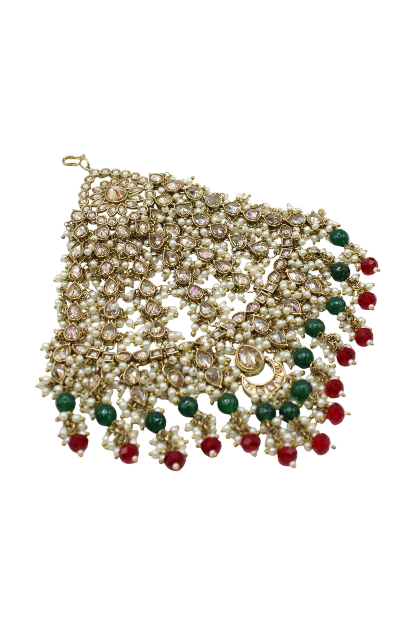 Elegant Traditional Indian Jewelry with Pearls and Colorful Gemstones