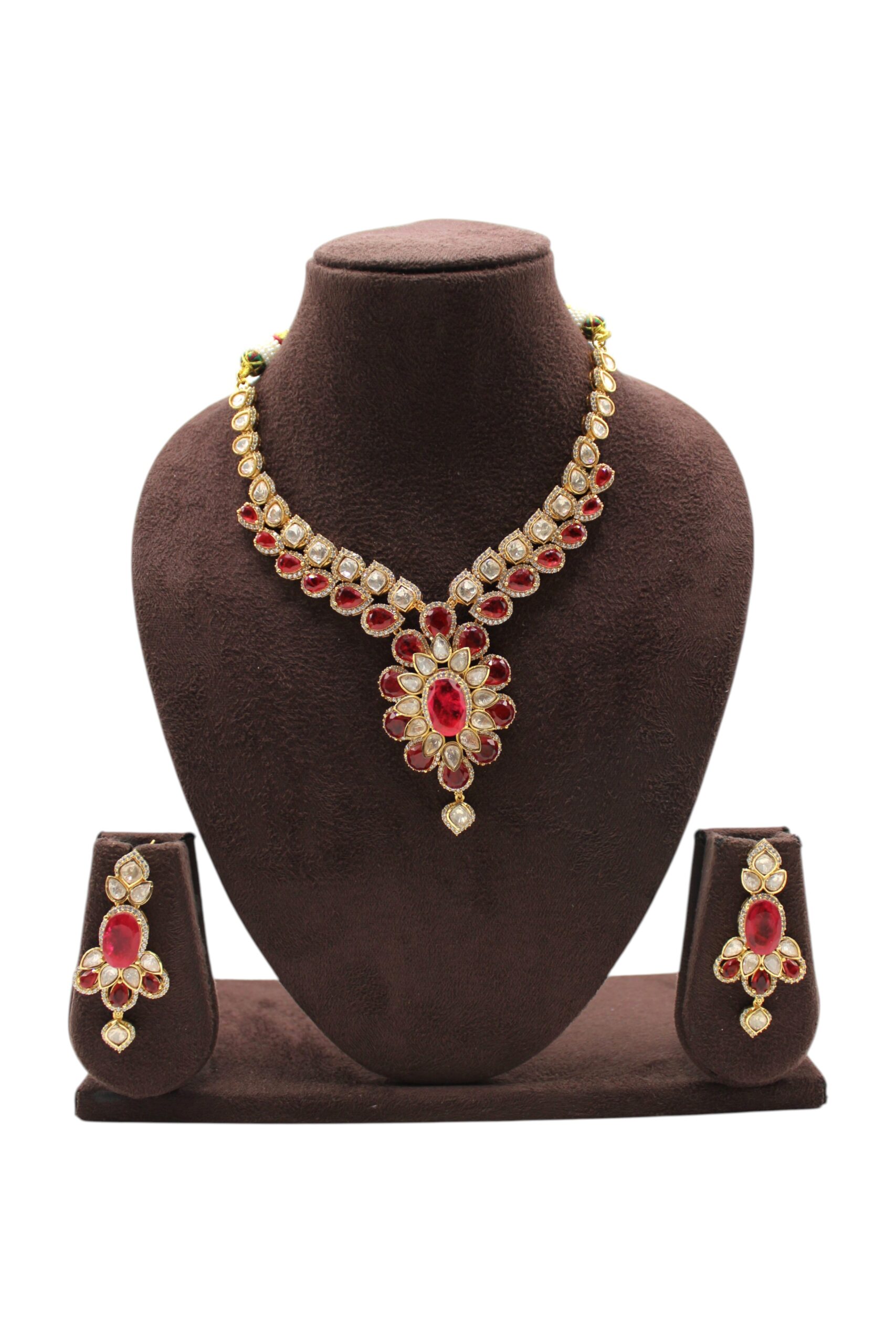 Elegant Red and Gold Jewelry Set